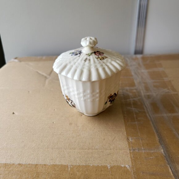 Vintage Copeland Spode Wicker Lane Covered Sugar Bowl GUC SEE PICS "BIN H" - Picture 3 of 9